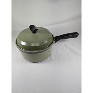 Vintage Sears Aluminum Pot With Lid Green Original